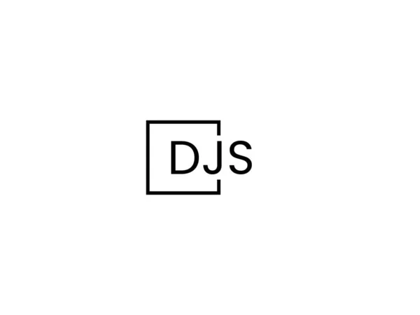 Letras Djs Aisladas Sobre Fondo Blanco Logotipo Vectorial — Vector de stock