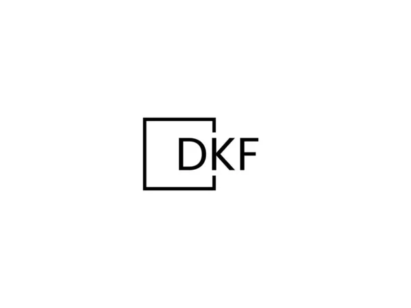 Dkf Letras Isoladas Fundo Branco Logotipo Vetor —  Vetores de Stock