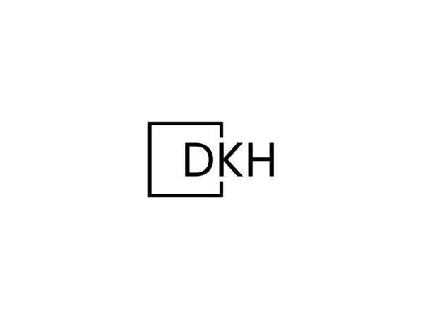 Dkh Letras Isoladas Fundo Branco Logotipo Vetor —  Vetores de Stock