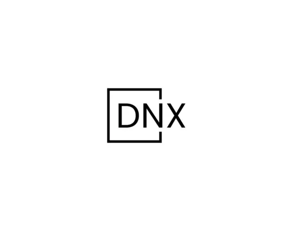 Dnx Buchstaben Isoliert Auf Weißem Hintergrund Vektor Logo — Stockvektor