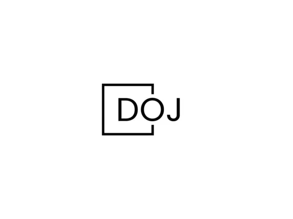 白い背景に隔離されたDojの手紙 ベクトルロゴ — ストックベクタ