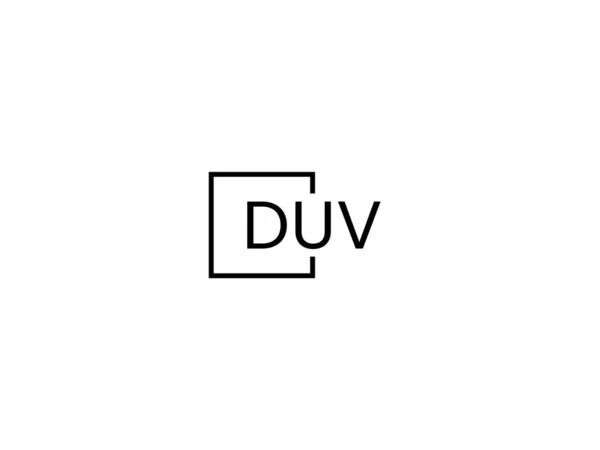 Duv Letras Isoladas Fundo Branco Logotipo Vetor — Vetor de Stock