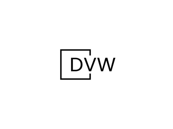 Letras Dvw Isoladas Fundo Branco Logotipo Vetor —  Vetores de Stock
