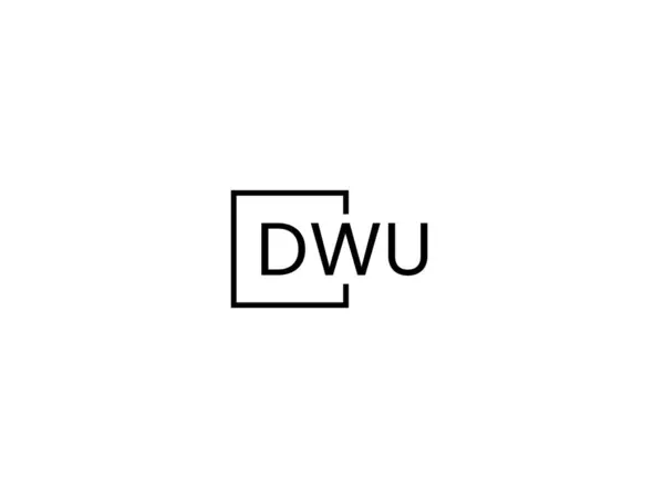Літери Dwu Ізольовані Білому Фоні Векторний Логотип — стоковий вектор
