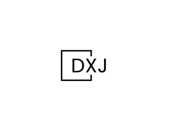 Dxj文字は白い背景に孤立し ベクトルロゴ — ストックベクタ