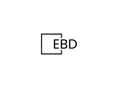Beyaz arkaplan ve vektör logosunda EBD harfleri izole edildi
