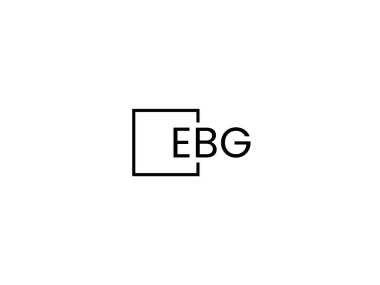 Beyaz arkaplan ve vektör logosunda EBG harfleri izole edildi