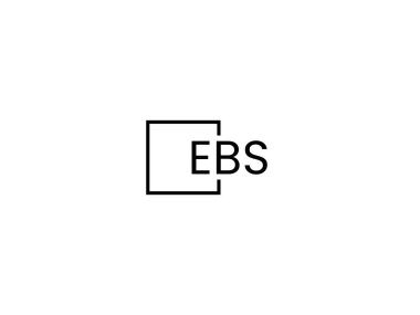 Beyaz arkaplan ve vektör logosunda EBS harfleri izole edildi
