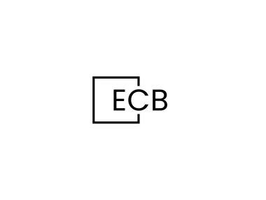 Beyaz arkaplan, vektör logosu üzerinde ECB harfleri izole