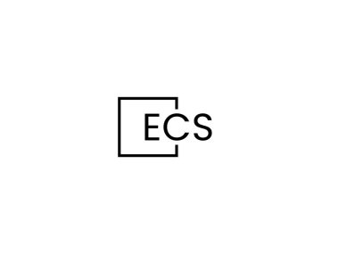Beyaz arkaplan, vektör logosu üzerinde ECS harfleri izole