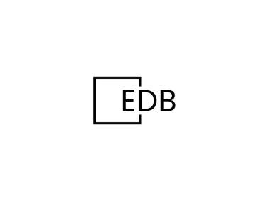 Beyaz arkaplan, vektör logosu üzerinde EDB harfleri izole