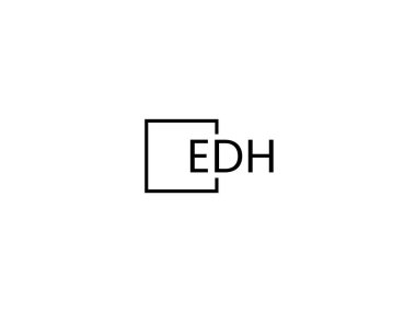 Beyaz arkaplan, vektör logosu üzerinde EDH harfleri izole