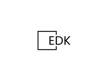 Beyaz arkaplan ve vektör logosunda EDK harfleri izole edildi