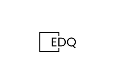 Beyaz arkaplan ve vektör logosunda EDQ harfleri izole edildi