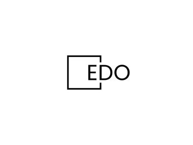 Beyaz arkaplan ve vektör logosunda EDO harfleri izole edildi