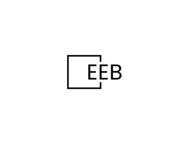 Beyaz arkaplan ve vektör logosunda EEB harfleri izole edildi