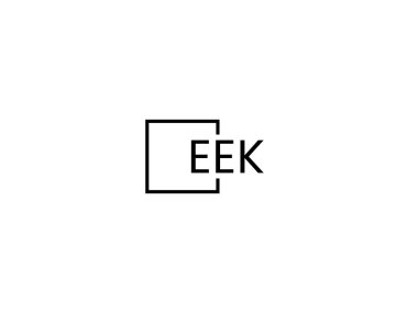Beyaz arkaplan ve vektör logosunda EEK harfleri izole edildi