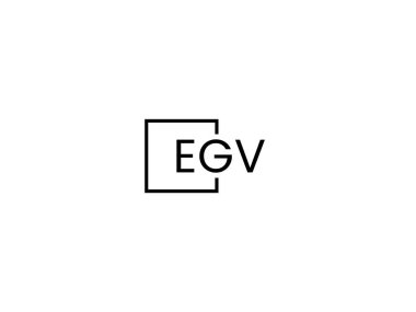 Beyaz arkaplan ve vektör logosunda EGV harfleri izole edildi