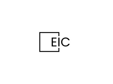 Beyaz arkaplan, vektör logosu üzerinde EIC harfleri izole