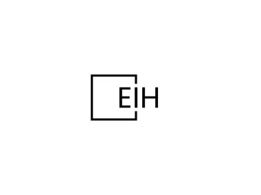 Beyaz arkaplan ve vektör logosunda EIH harfleri izole edildi