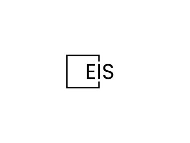 Beyaz arkaplan, vektör logosu üzerinde EIS harfleri izole