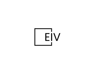 Beyaz arkaplan, vektör logosu üzerinde EIV harfleri izole