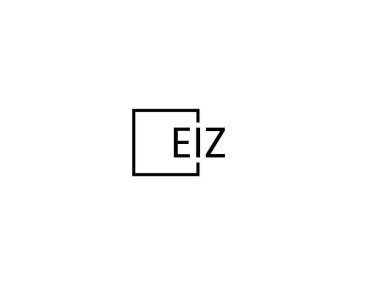 Beyaz arkaplan ve vektör logosunda EIZ harfleri izole edildi