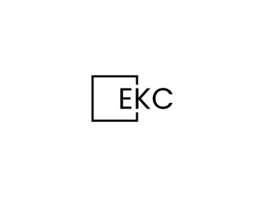 Beyaz arkaplan ve vektör logosunda EKC harfleri izole edildi