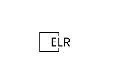 Beyaz arkaplan ve vektör logosunda ELR harfleri izole edildi