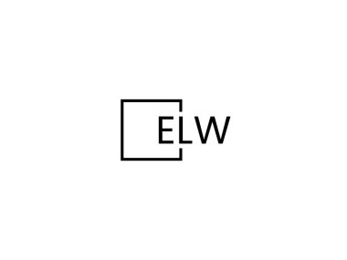 Beyaz arkaplanda izole edilmiş ELW harfleri, vektör logosu