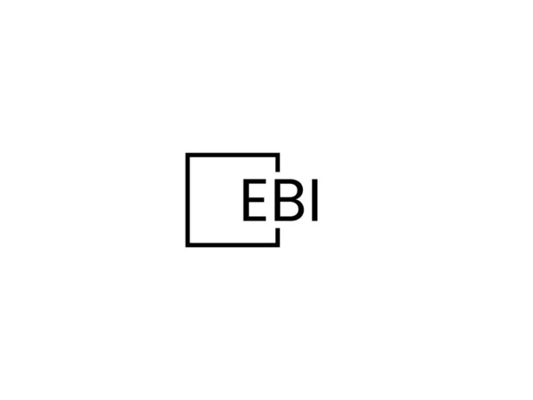 Ebi Letters Isolated White Background Vector Logo — Stock Vector