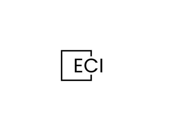 在白色背景 矢量标识上分离的Eci字母 — 图库矢量图片