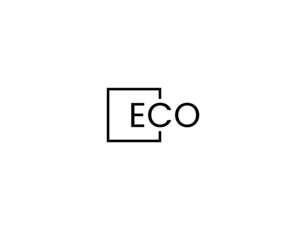 Eco Písmena Izolovaná Bílém Pozadí Vektorové Logo — Stockový vektor