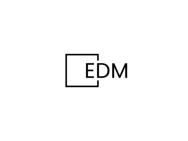 白い背景に隔離されたEdm文字 ベクトルロゴ — ストックベクタ