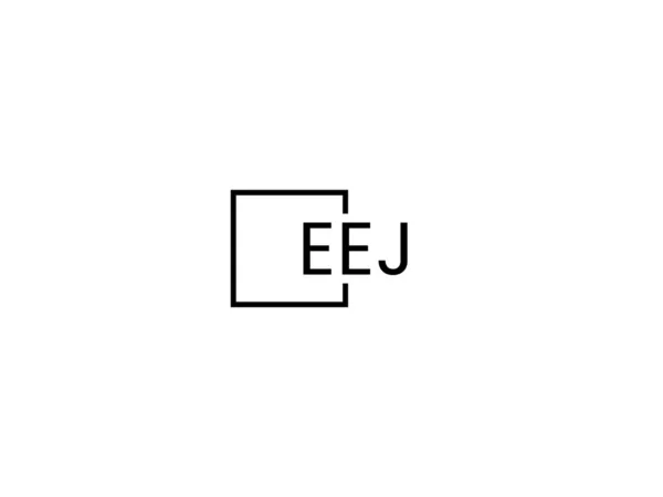 Eej Bokstäver Isolerade Vit Bakgrund Vektor Logotyp — Stock vektor