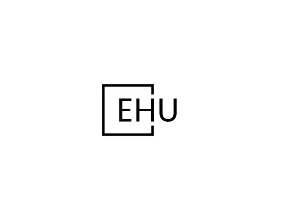 Ehu文字は白い背景に隔離され ベクトルロゴ — ストックベクタ