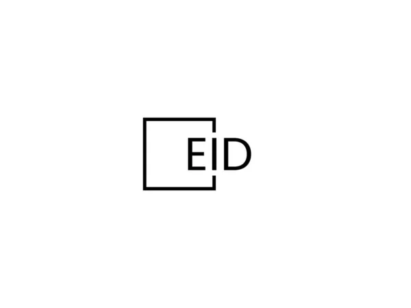 Eid Letters Isolated White Background Vector Logo — Stock Vector