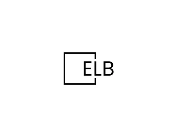 Elb Букви Ізольовані Білому Тлі Векторний Логотип — стоковий вектор