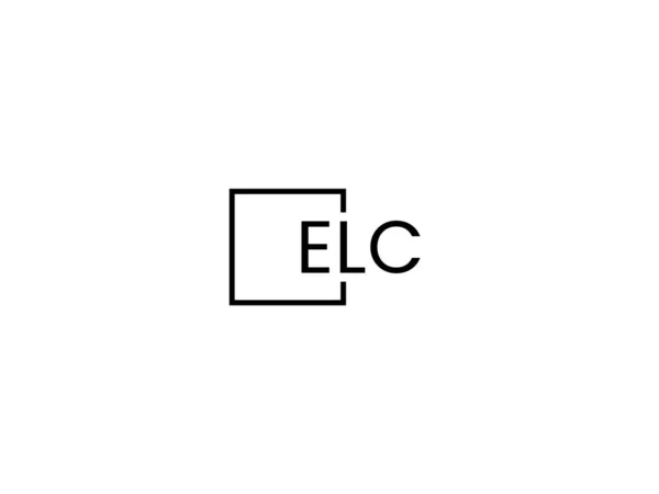 在白色背景 矢量标识上分离的Elc字母 — 图库矢量图片