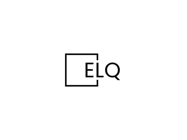 Elq Bokstäver Isolerade Vit Bakgrund Vektor Logotyp — Stock vektor
