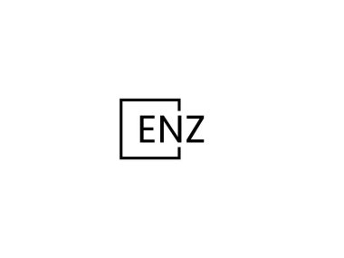 ENZ harfleri beyaz arkaplan, vektör logosu üzerinde izole