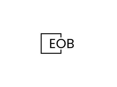 Beyaz arkaplan ve vektör logosunda EOB harfleri izole edildi