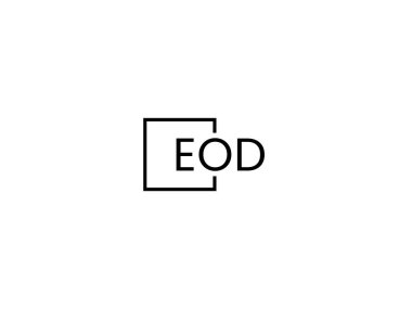 Beyaz arkaplan, vektör logosu üzerinde EOD harfleri izole