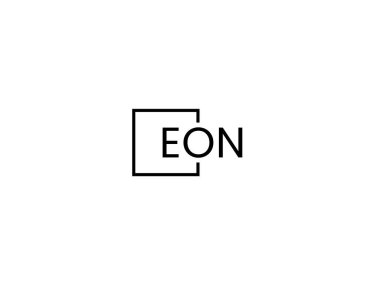 Beyaz arkaplanda EON harfleri izole edildi, vektör logosu