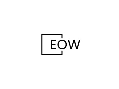 Beyaz arkaplan ve vektör logosunda EOW harfleri izole edildi