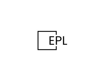 Beyaz arkaplan ve vektör logosunda EPL harfleri izole edildi