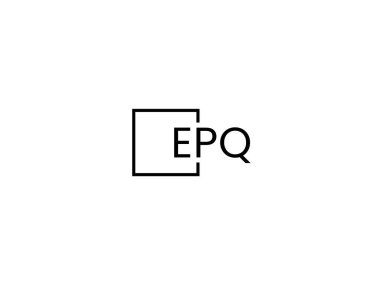 Beyaz arkaplan ve vektör logosunda EPQ harfleri izole edildi
