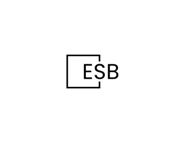 Beyaz arkaplan ve vektör logosunda ESB harfleri izole edildi