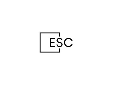 Beyaz arkaplan ve vektör logosunda ESC harfleri izole edildi