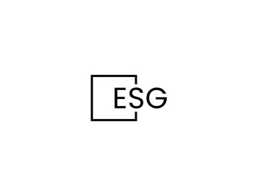 Beyaz arkaplan ve vektör logosunda ESG harfleri izole edildi